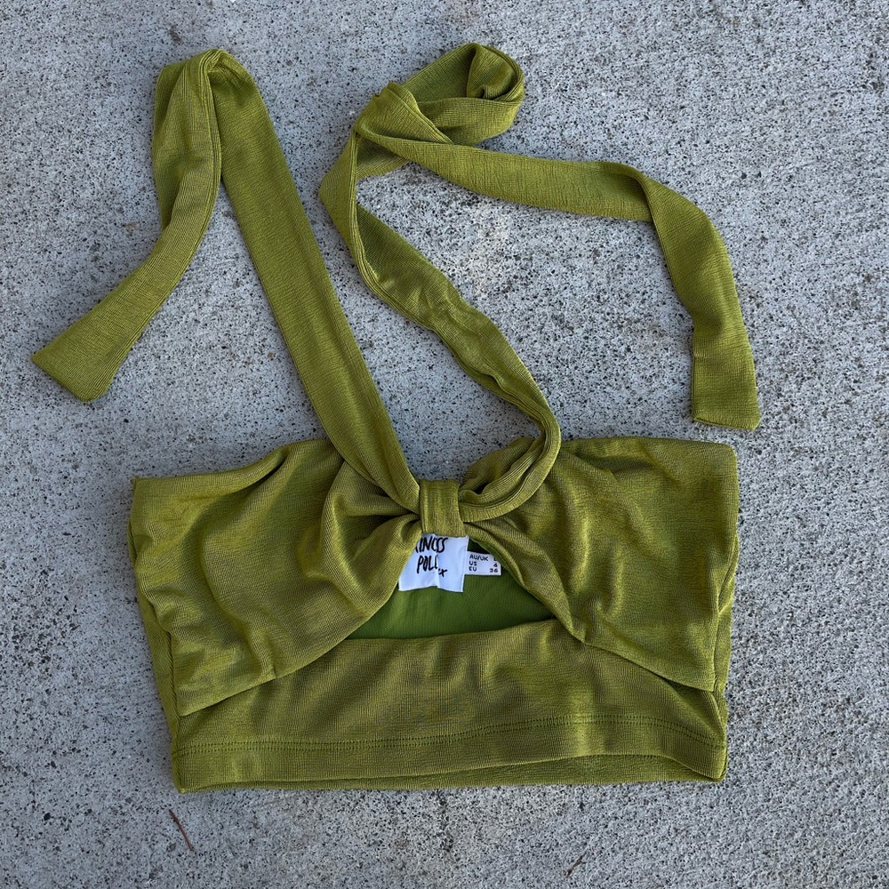 Princess Polly Olive Tie-Front Top